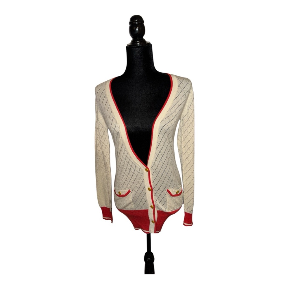 🔥 $90 Priorities Size M Long Sleeve Cardigan Sweater Viscose Cotton Blend 🔥